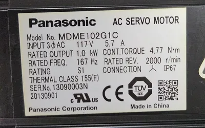 Panasonic MDME102G1C Servo Motors | Great American Equipment Company (5)