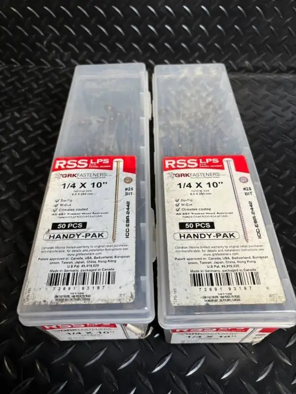 GRK Fasteners Handy-Pak 1/4 x 10 in Nails - 50 Pcs, #25 Bit - 2 Boxes