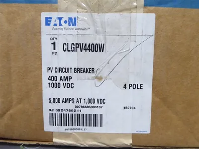Eaton CLGPV4400W PVGard Solar PV Circuit Breaker 400A 1000VDC 4 Pole New NIB