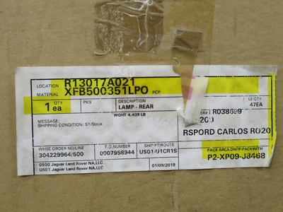 New | in-Stock LAND ROVER _UNKNOWN_ Automotive Parts | OCO Industrial #1652563