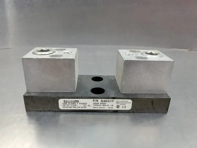 Used Ferraz Shawmut 64031T Class T Fuse Block, 400A, 600V Fuse Accessories | Palmetto Automation #1149239