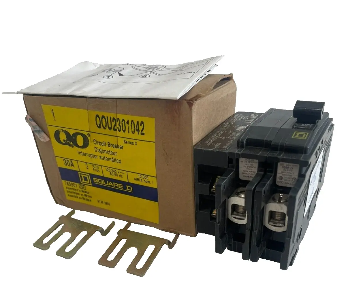 NEW SQUARE D QOU2301042 CIRCUIT BREAKER 30A 2POLES 120/240V 50/60HZ