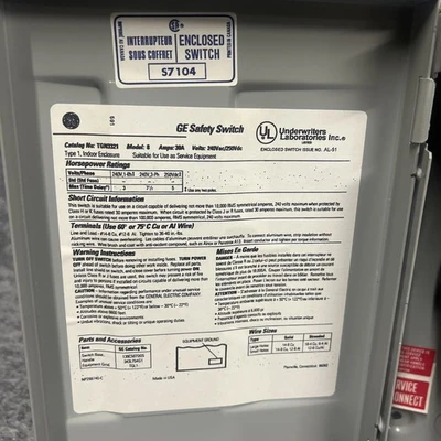 New | in-Stock GE ["TGN3321", "TNG3321"] Disconnects California US | Davliegogo LLC #1705244