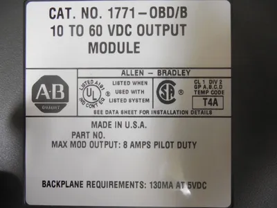 Allen Bradley 1771-OBD/B PLC-5 10 to 60 VDC Output Module Used