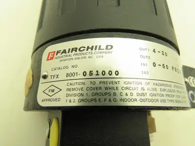 Fairchild TFX8001-051000 / TT8001-051000 P/I Pressure Transducer 0-60 PSI 4-20mA
