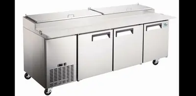 Elite Stainless Steel 92" Pizza Make Table on Castors