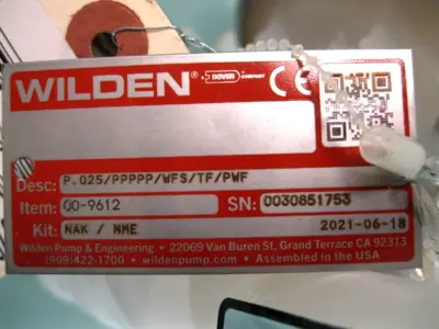 NEW Wilden P.025/PPPPP/WFS/TF/PWF