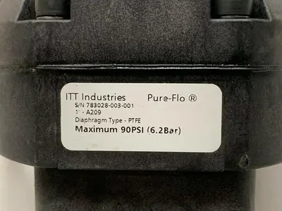 USED ITT 3-WAY DIAPHRAGM STAINLESS STEEL VALVE W/ 2" SANITARY FIT & POSITION MONITOR
