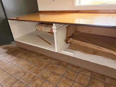 Used LARGE BUILT IN TABLE. COMES WITH TOP AND SUPPORTS. _UNKNOWN_ Work Benches Michigan US | Miedema Asset Management Group #1320834