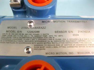 New | in-Stock Micromotion 2700 C12 AB AEAZZ Sensors New Hampshire US | Bitter End Trading #1452746