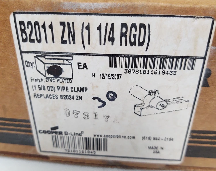 New | in-Stock EATON B-LINE SYSTEMS INC B2011ZN Electrical Fittings Kentucky US | Edwards Industrial Repair #1018047