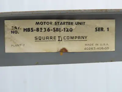 Square D HBS-8536-SBL-120 Combination Motor Starter Fusible 600V 3PH 5HP