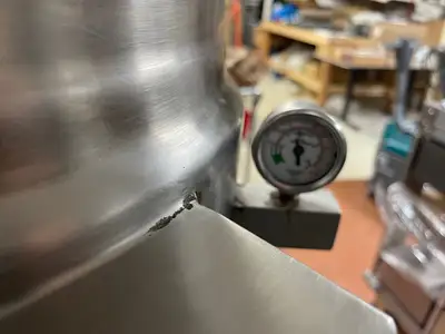 Used Cleveland Used Cleveland KET-12-T 12 Gallon Tilting 2/3 Steam Jacketed Electric Tabletop Kettle - 240V 3Ph Cooking Kettles Illinois US | Falcon Restaurant Supply #1375893