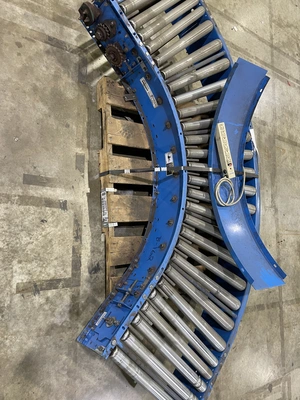 Buschman 605 Roller Conveyer set, Width: 22", Length: 8' curved