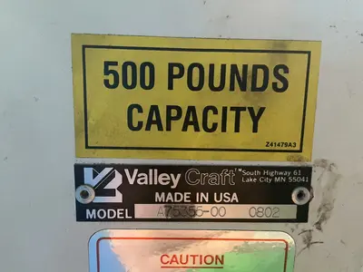 Used VALLEY CRAFT A7535500 0802 Material Handling (misc) Ohio US | HGR 24 #1506936