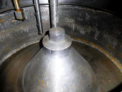 Ellerwerk/Heine 40 x 16 gastight perforate basket centrifuge, 316SS.