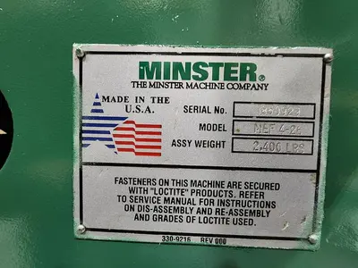 26" x .090" x 14,000 LB MINSTER COIL SERVO FEED LINE