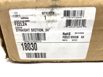 NEW HOFFMAN STRAIGHT SECTION LAY-IN HINGED-COVER 18030