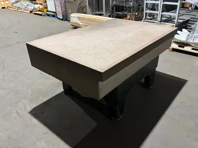 72x48x12 | Pink Granite Stone Inspection QC Table, 72" x 48" x 12" - Used