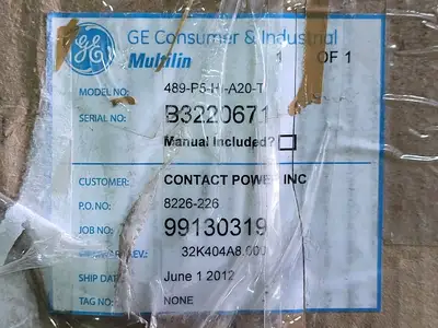 NEW GENERAL ELECTRIC 489-P5-HI-A20-T