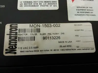 Nematron Corp MON-1503-002 Operator Interface