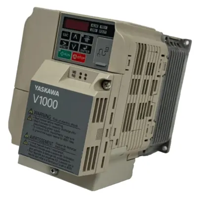 USED YASKAWA CIMR-VU4A0009FAA DRIVE W/ SI-EN3/V ETHERNET MODULE