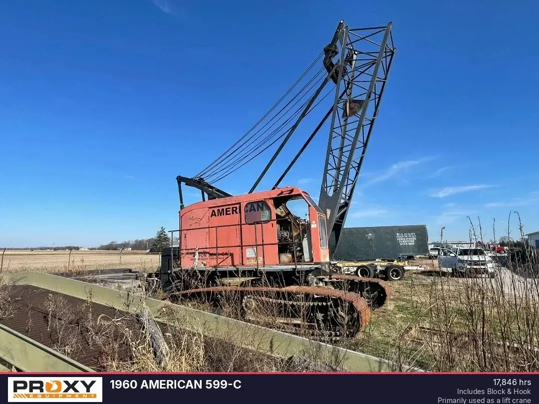 Used 1960 AMERICAN 599-C Crawler Cranes Indiana US | Proxy Equipment #1377808