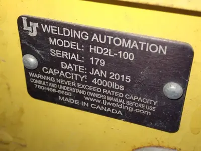 USED 2015 WELDING AUTOMATION HD2L100