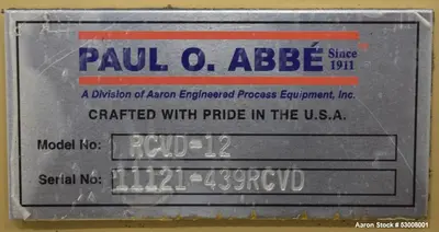Used PAUL O ABBE RCVD-12 Double Cone - V Rotary Vacuum Dryers Illinois US | Aaron Equipment #85624