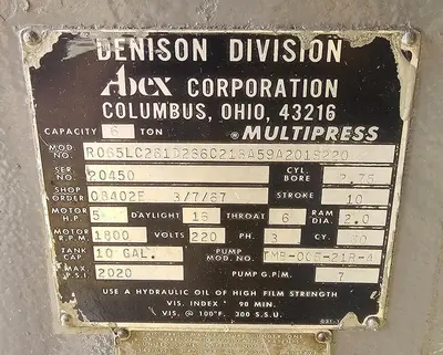 Used 1967 DENISON MULTIPRESS R065LC261D266C218A59A201S220 C-Frame Presses Wisconsin US | Lemke Machinery Sales #1355389