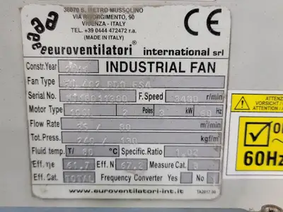 USED 2018 EUROVENTILATORI EU-402-RD0-ES4
