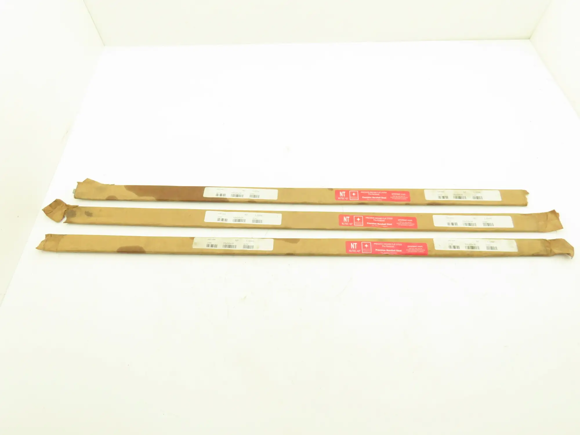 Nutec 42 4142 Alloy Steel Ground Flat Bar Stock 1/8"x 3/8"x 36"L  Lot of 3