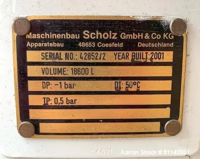 USED SCHOLZ INDUSTRIES 18600 LITER