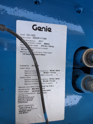 USED 2017 Genie GS-1930