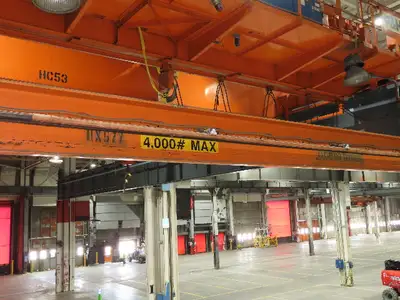 Cleveland Tramrail P&H 2 Ton Single Girder Underhung Bridge Crane 46' Span