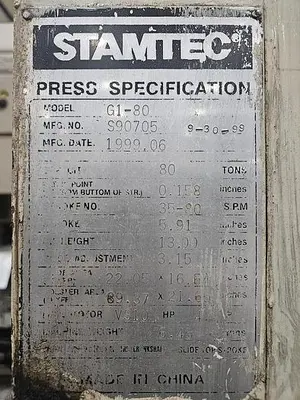 USED 1999 STAMTEC G1-80