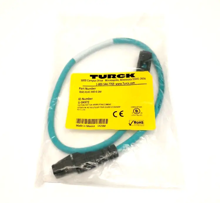 New | in-Stock Turck RJ45 RJ45 440-0.5M, U-04972 PLC Ethernet Equipment Michigan US | Maverick Industrial Sales #1502421