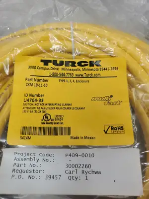 Used Turck Multi Fast U4704-33 Cable & Wire South Carolina US | Palmetto Automation #1369566