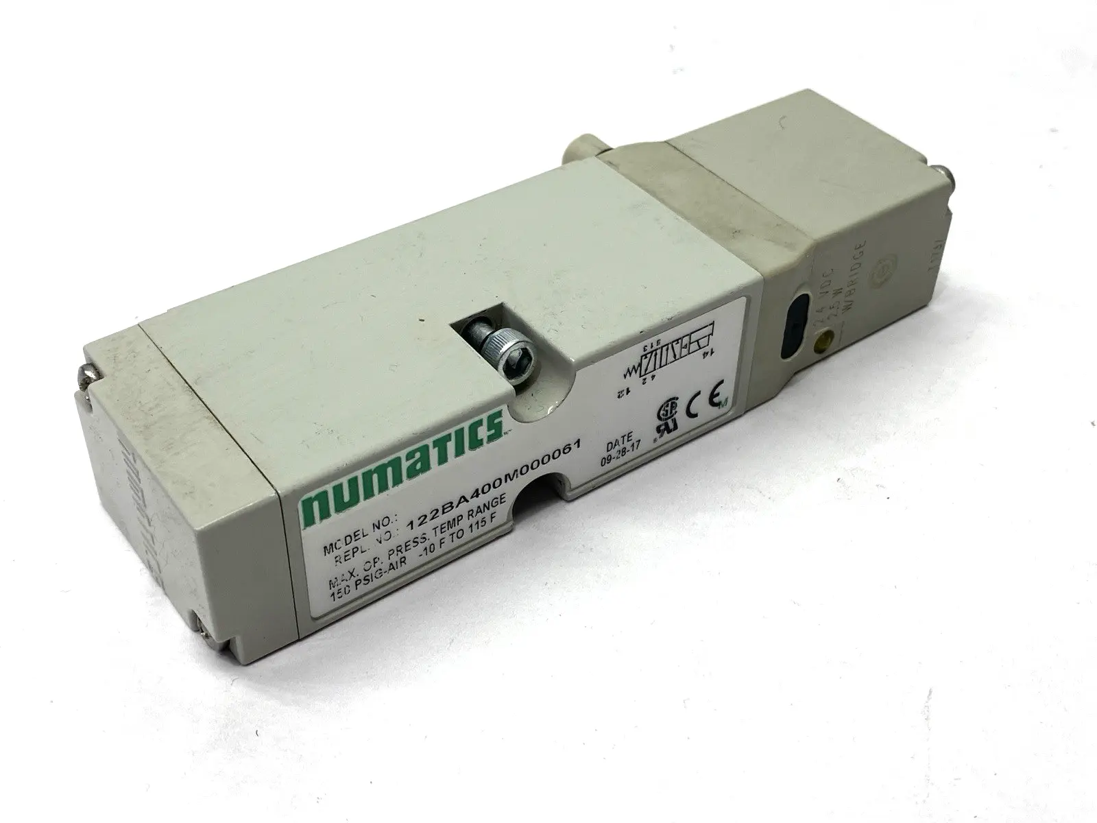 USED NUMATICS PNEUMATIC SOLENOID VALVE 1/4" PORTS 24VDC NO GASKET