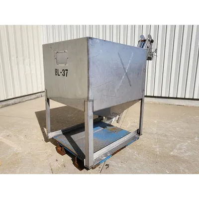 Used Stainless Steel Hopper w/ Belt Conveyor Frame [PART]