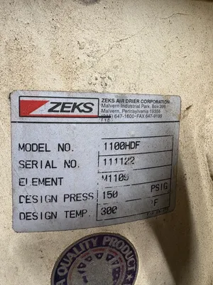 Used ZEKS 1100HDF Air Compressors (Misc) South Carolina US | ESS Industrial Equipment Sales #1352938