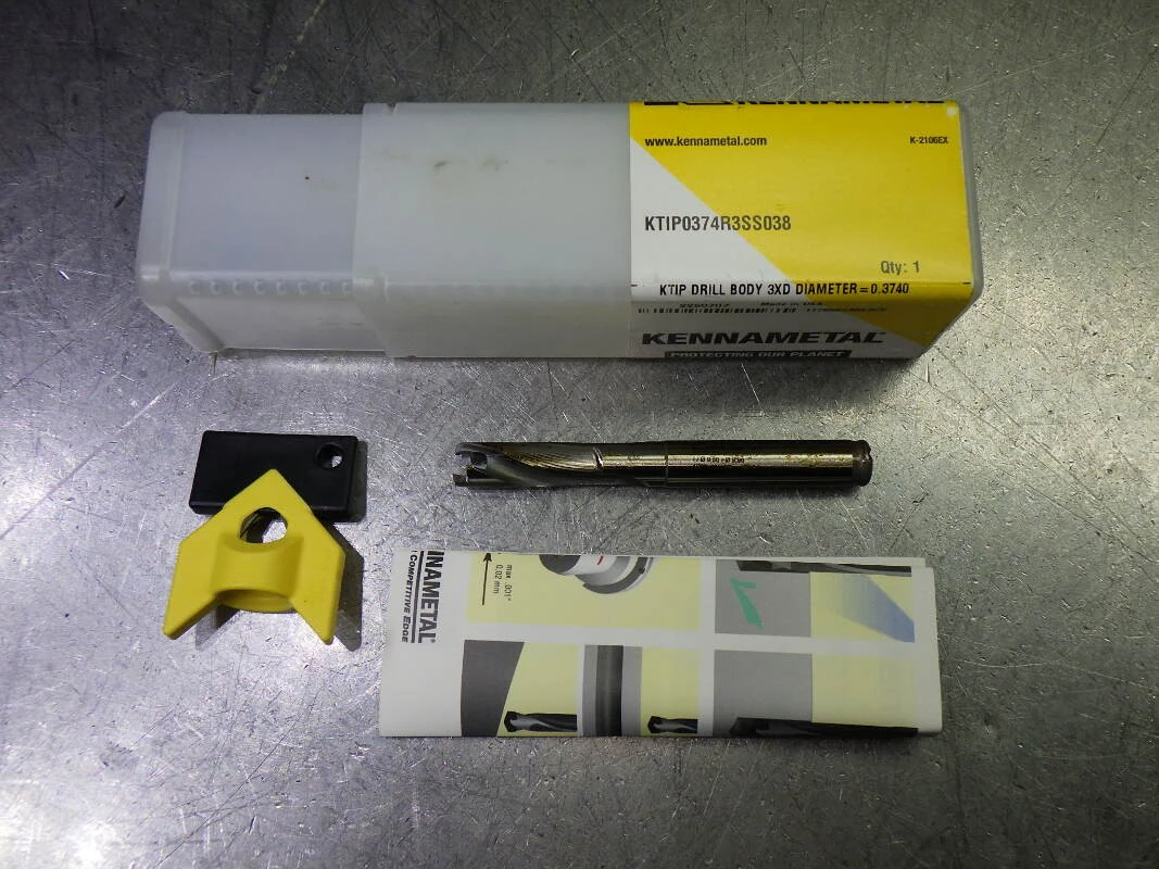 Kennametal KTIP .374" Coolant Thru Drill 3xD KTIP0374R3SS038 (LOC1318A)