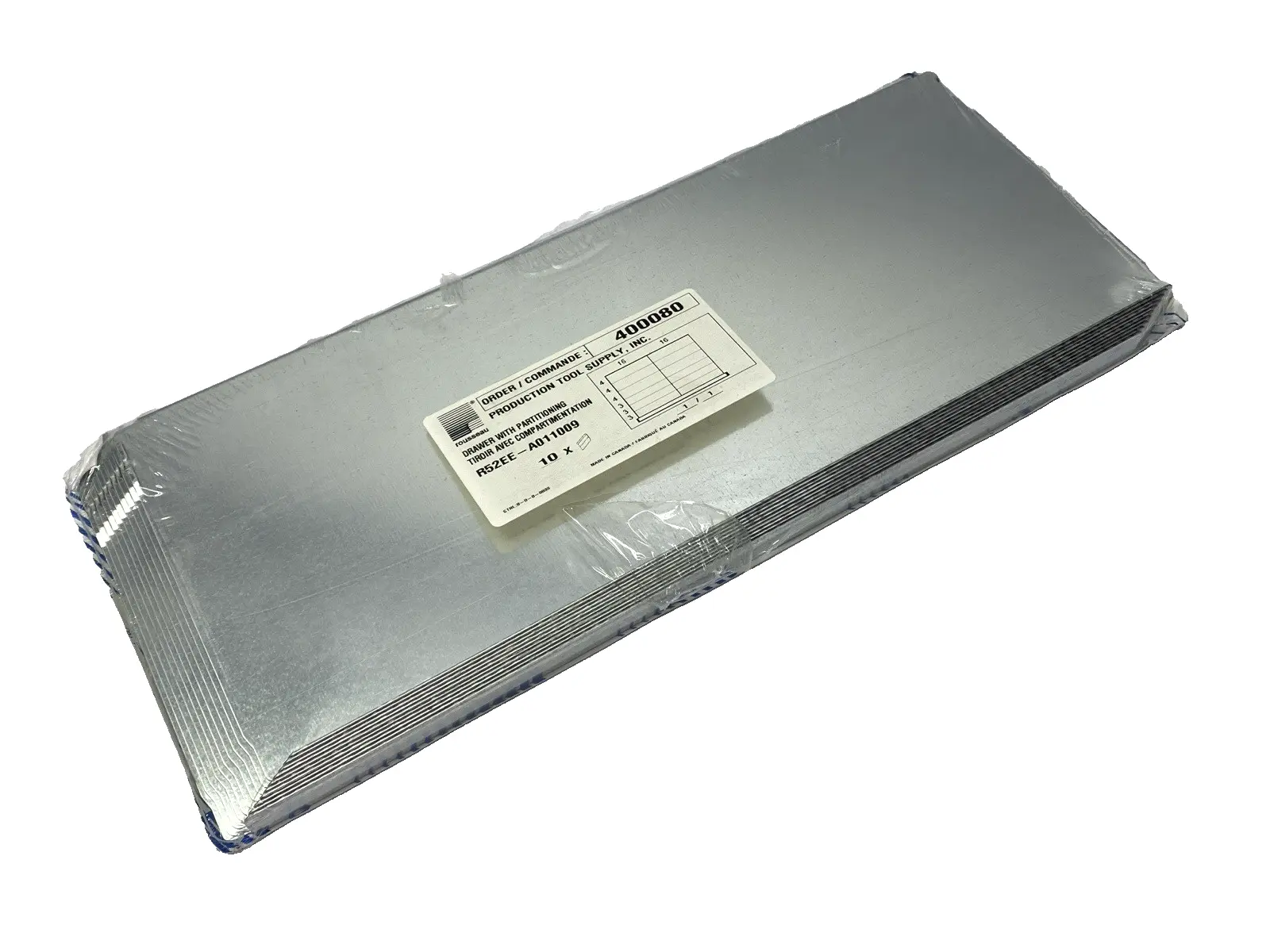 NEW ROUSSEAU METAL DRAWER WITH PARTITIONING PKG OF 10