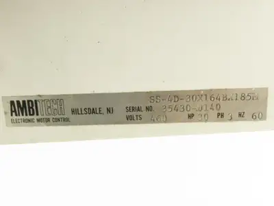 Ambitech SS-4D-30X164BX185M Motor Control 30Hp 460vAC 3Ph