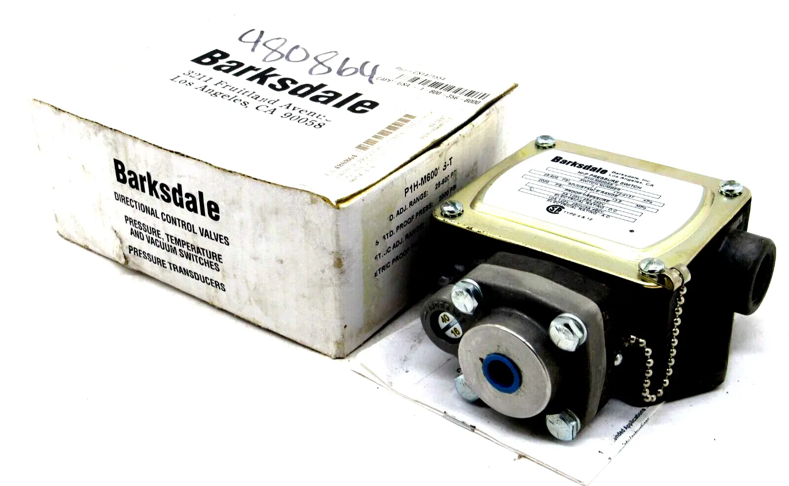 NEW BARKSDALE P1H-M600SS-T PRESSURE SWITCH P1HM600SST