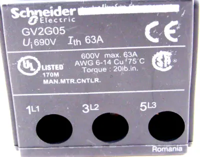 NEW SCHNEIDER /TELEMECANIQUE GV2G05 TERMINAL BLOCK