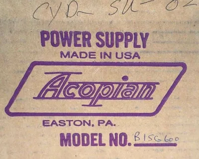 NEW ACOPIAN B15G600 POWER SUPPLY
