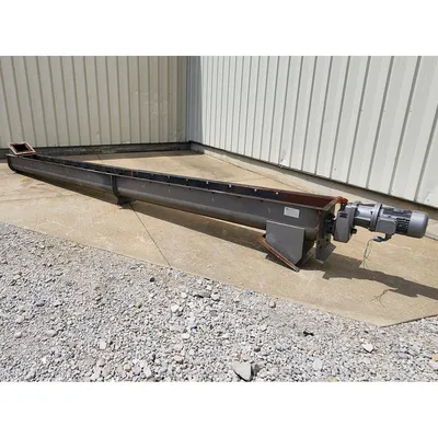 Used CI Conveyors Inc 11" Dia. X 20'-9"L Mild Steel Industrial Screw Auger 3HP