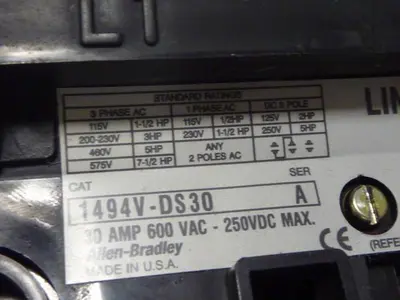USED ALLEN BRADLEY 1494V-DS30 SER A