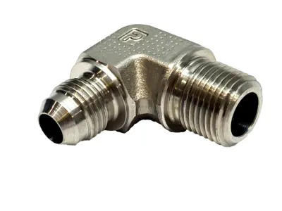 USED PARKER STAINLESS 90° ELBOW MALE NPT X 37° FLARE